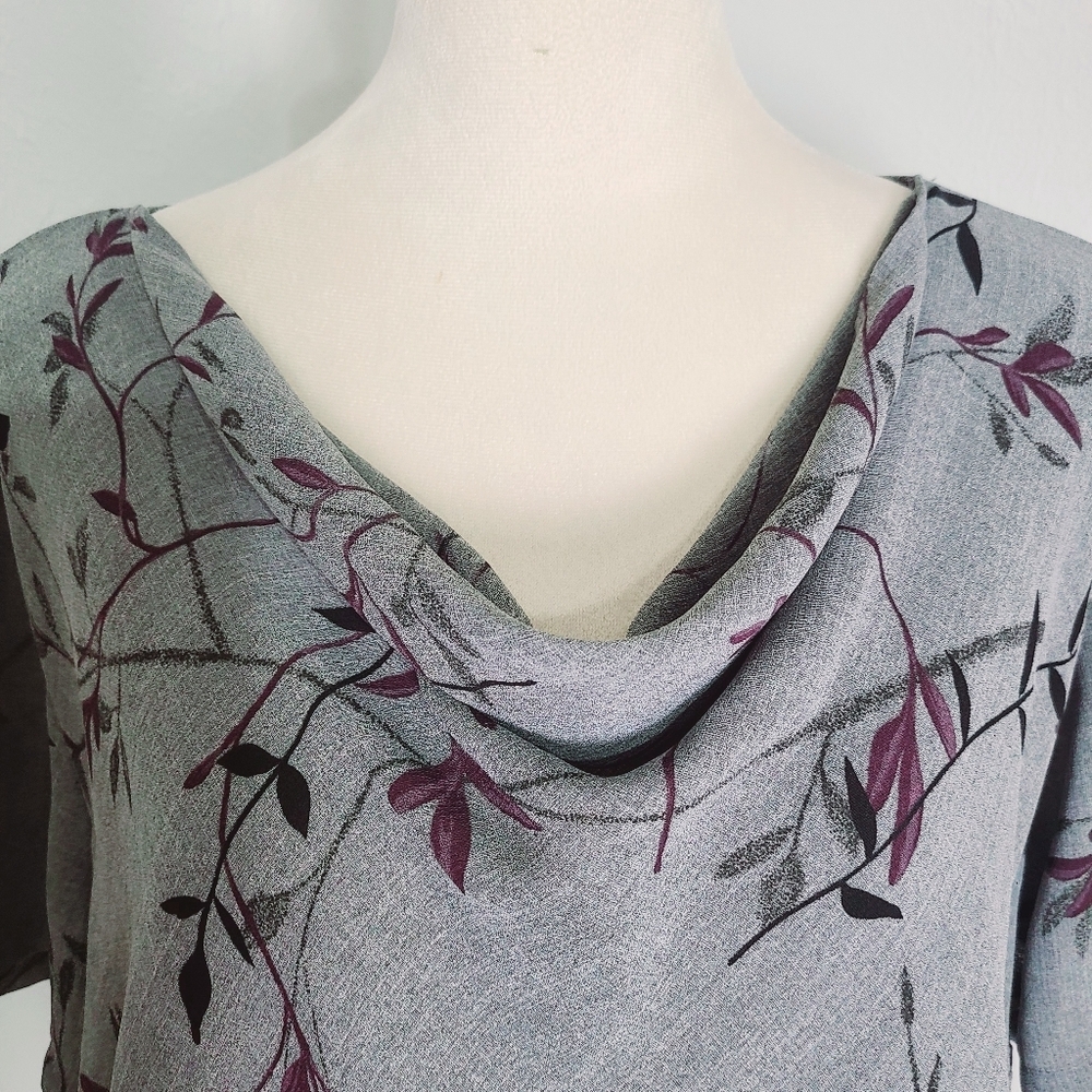 Venezia Gray, Purple & Black Dress with a Cowl Neck, Short Sleeves, Size 22/24 - Picture 6 of 9